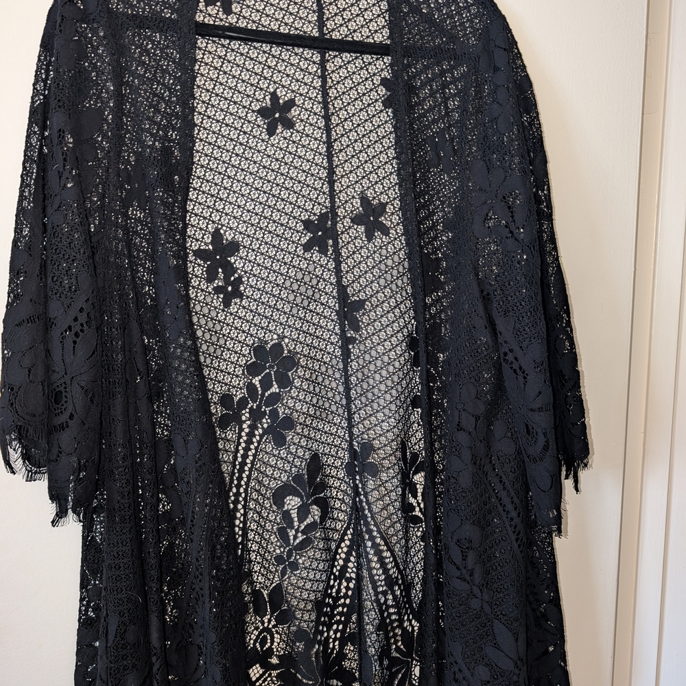 Torrid Black Lace Duster